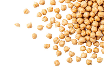 Fresh Chickpeas Scattered on a Transparent Background