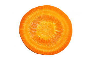 Bright Orange Sliced Persimmon on a Transparent Background