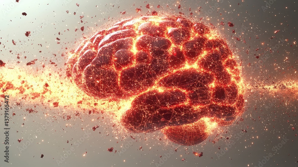 Aufkleber exploding brain