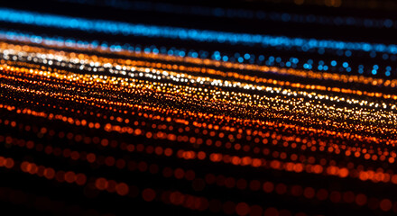  Dazzling Lights: Abstract Bokeh of Blue, Gold, and Red Glowing Dots, Digital, Festive, Celebration Background