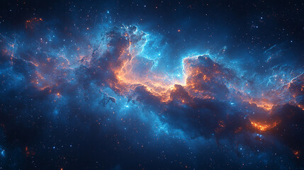 A cosmic scene depicting swirling galaxies, dark matter, and celestial beauty, symbolizing the mysteries of the universe, the vast unknown, and the endless journey of discovery in modern science.

