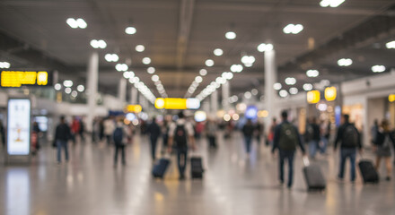 Fototapeta premium Airport Rush: Passengers in Motion, Catching Flights & Navigating Terminals