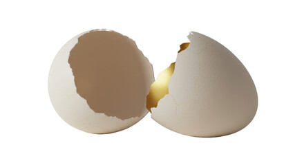 Minimalistic image of a cracked eggshell revealing a shiny golden interior, symbolising new beginnings or hidden value