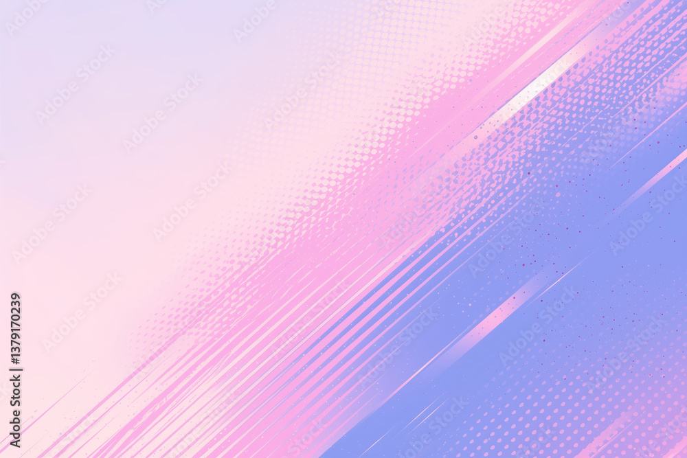 Poster gradient background with diagonal lines.