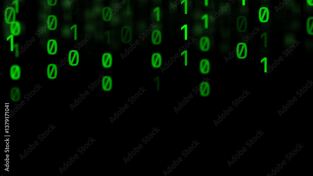 Poster abstract of digital matrix green code