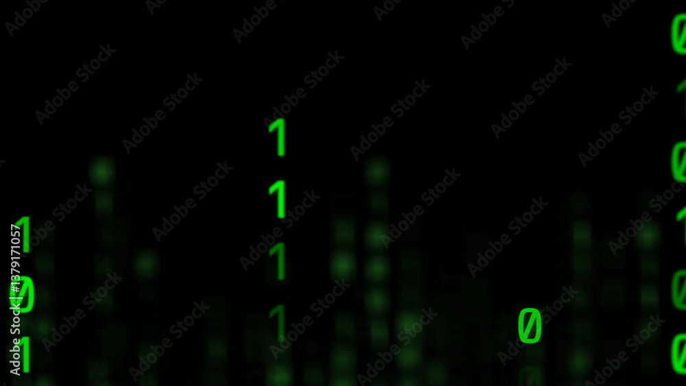 Poster abstract of digital matrix green code