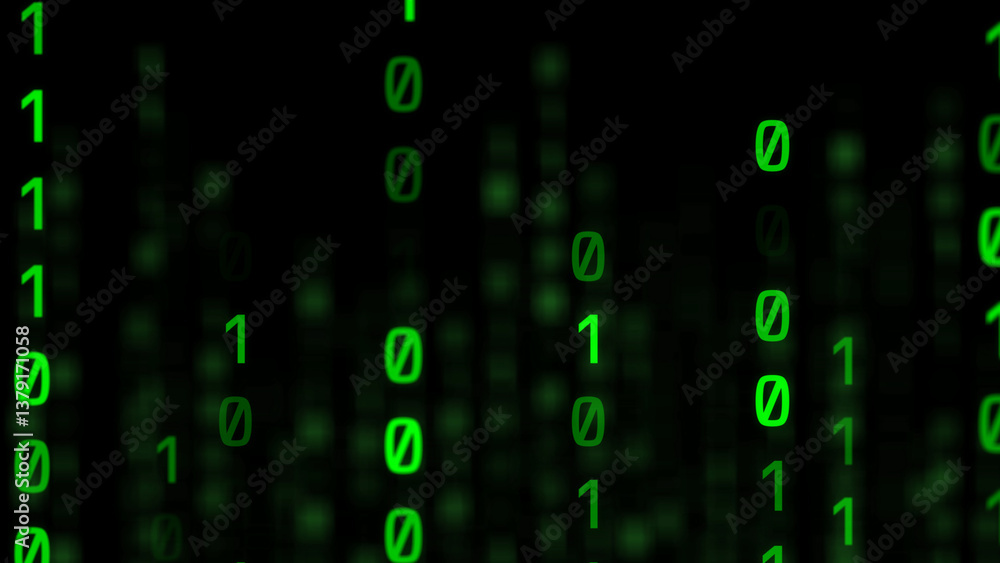 Poster abstract of digital matrix green code