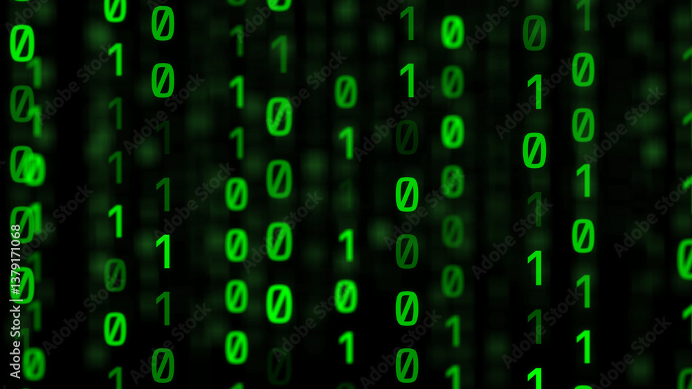 Poster abstract of digital matrix green code