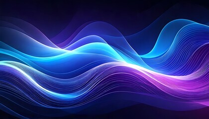 Glowing Abstract Waves in Blue and Purple Tones