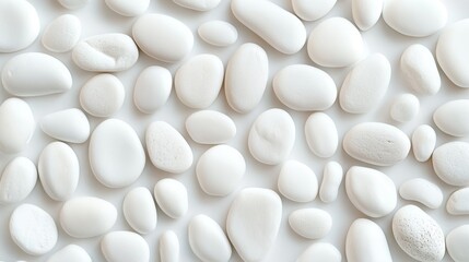 Discover the Aesthetic Arrangement and Natural Texture of White Pebbles in Various Sizes for Creative Landscaping and Interior Design Inspirations