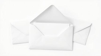 White Envelopes with Letter on Clean Minimal Background