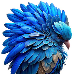 Obraz premium Artistic Blue Feathered Bird Display in Transparent Background