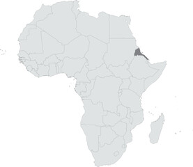 Detailed national location map of ERITREA within the great continent of Africa