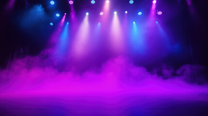 Stage with spotlights