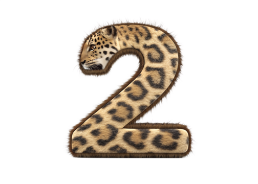 Leopard print number two design with fur detail