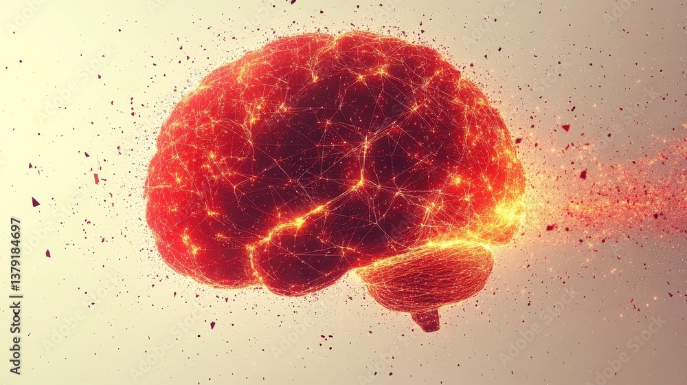 Poster exploding brain concept