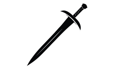 Cutlass sword isolated white silhouette