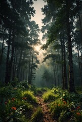 Obraz premium morning in the forest