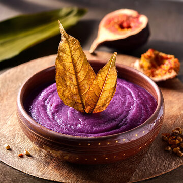 Mazamorra Morada con Crema de L&uacute;cuma