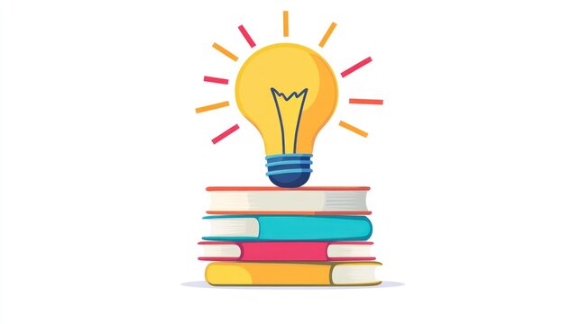 Books and lightbulb symbolizing knowledge