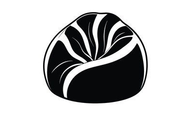 bean bag chair on white silhouette
