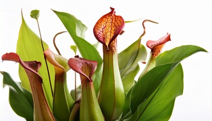 pitcher plants isolated on white background