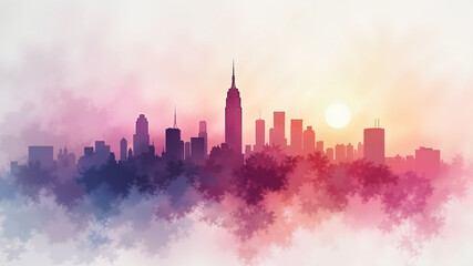 An abstract high-resolution graffiti style painting city