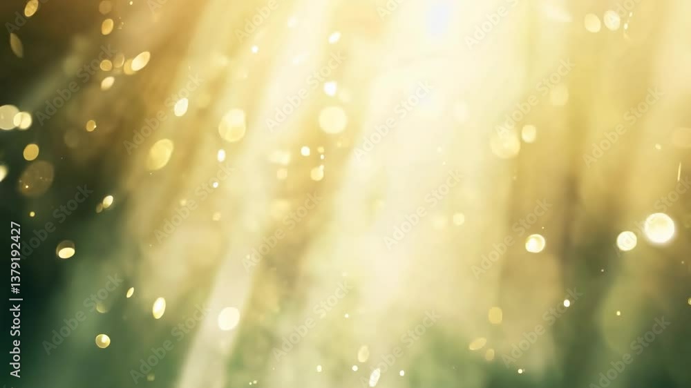 Poster abstract video of golden bokeh lights with a soft focus, creating a dreamy, ethereal atmosphere. sho