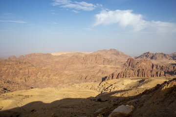 The mountains in the Wadi Rum desert are red, where many films were shot such as the Martian, Transformers, the desert where there is nothing, the drought. ecology , dust and red sand