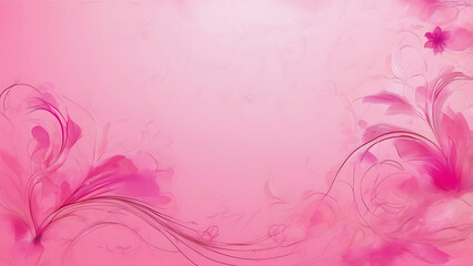 Abstract fractal flowers on a pink illustration, pattern botanical flower graphic floral texture summer modern vintage  background red plant design. ai