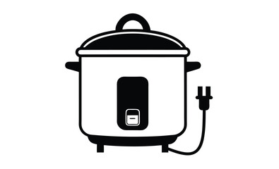 electric rice cooker art silhouette
