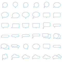 Speech bubbles outline Gradient icon set, vector illustrator