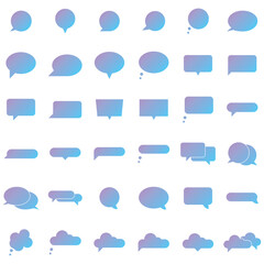 Speech bubbles Gradient icon set, vector illustrator