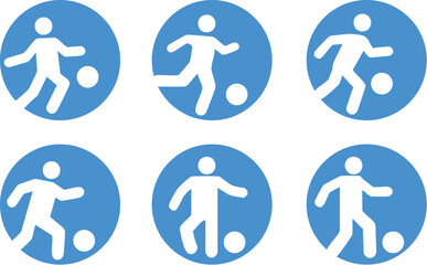 Flat Vector Icons of Soccer Player Movements – Minimal Sports Design Set