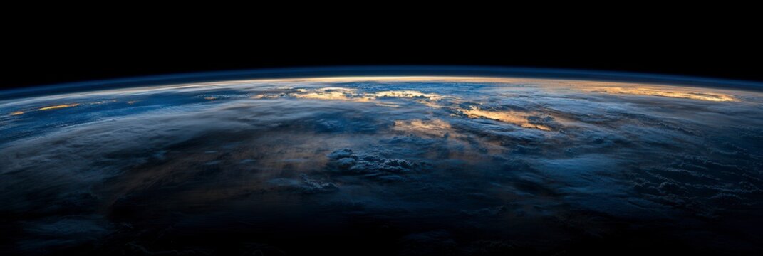 Earth From Space Majestic Sunrise Over the Curving Horizon