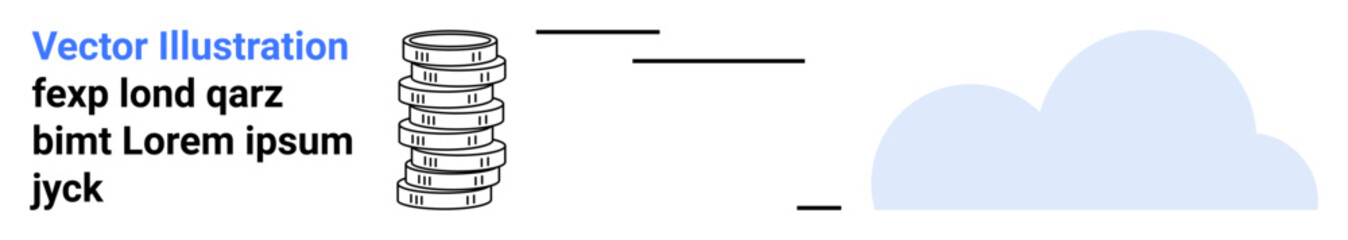 Stacked server disks connected by network lines directing to a cloud. Ideal for data storage, networking, technology, cloud computing, server management, IT systems, simple landing page