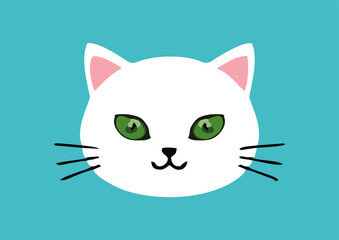 Gato simpático e feliz com seus olhos verdes