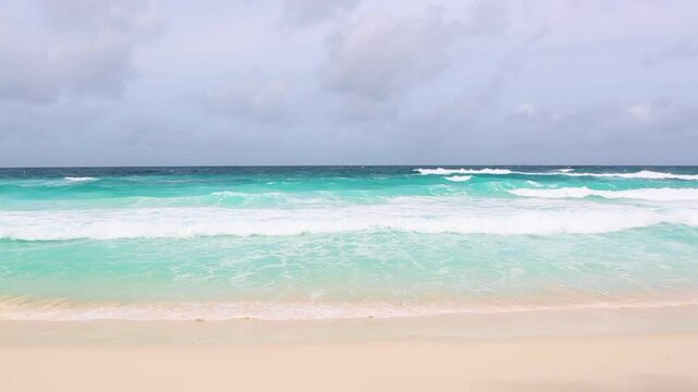 Tropical sea coastline at La Dique, Seychelles