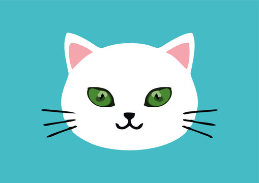 Gato simp&aacute;tico e feliz com seus olhos verdes