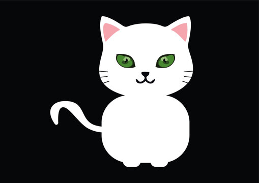 Gato simp&aacute;tico e feliz com seus olhos verdes
