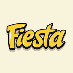 Fiesta-Schriftzug, festlich, gelb

