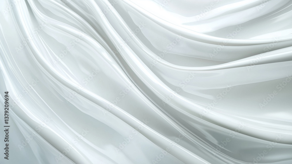Poster subtle white swirls and fluid lines unite with precision, crafting a serene abstract artwork, isolat