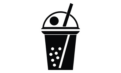 bubble tea black icon drink silhouette