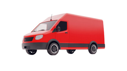 red truck on white background