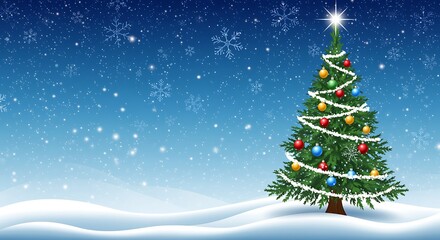 Obraz premium Starlit Winter's Embrace AI Generated