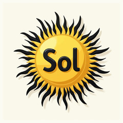 Spanisches Wort Sonne, Wort, Sol, Illustration

