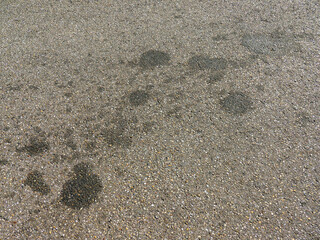 Öl und Benzinflecken auf der Strasse