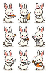 Fototapeta premium set of funny rabbits