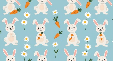 Fototapeta premium Bunny Meadow Delight AI Generated