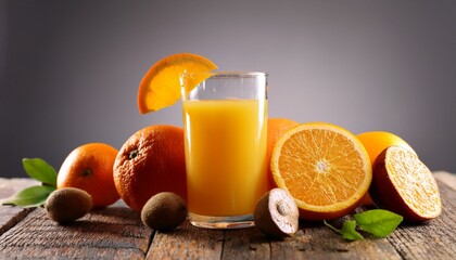 orange juice and fruits
